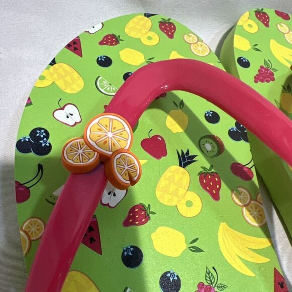New Authentic Disney World Park Merchandise Mickey Mouse Fruit Flip Flops Wmn 8 - Picture 4 of 6